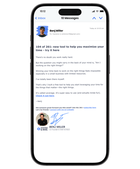 261 email mock up