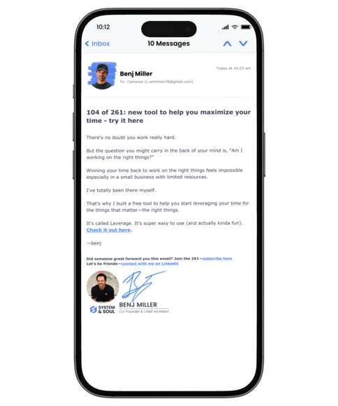 261 email mock up